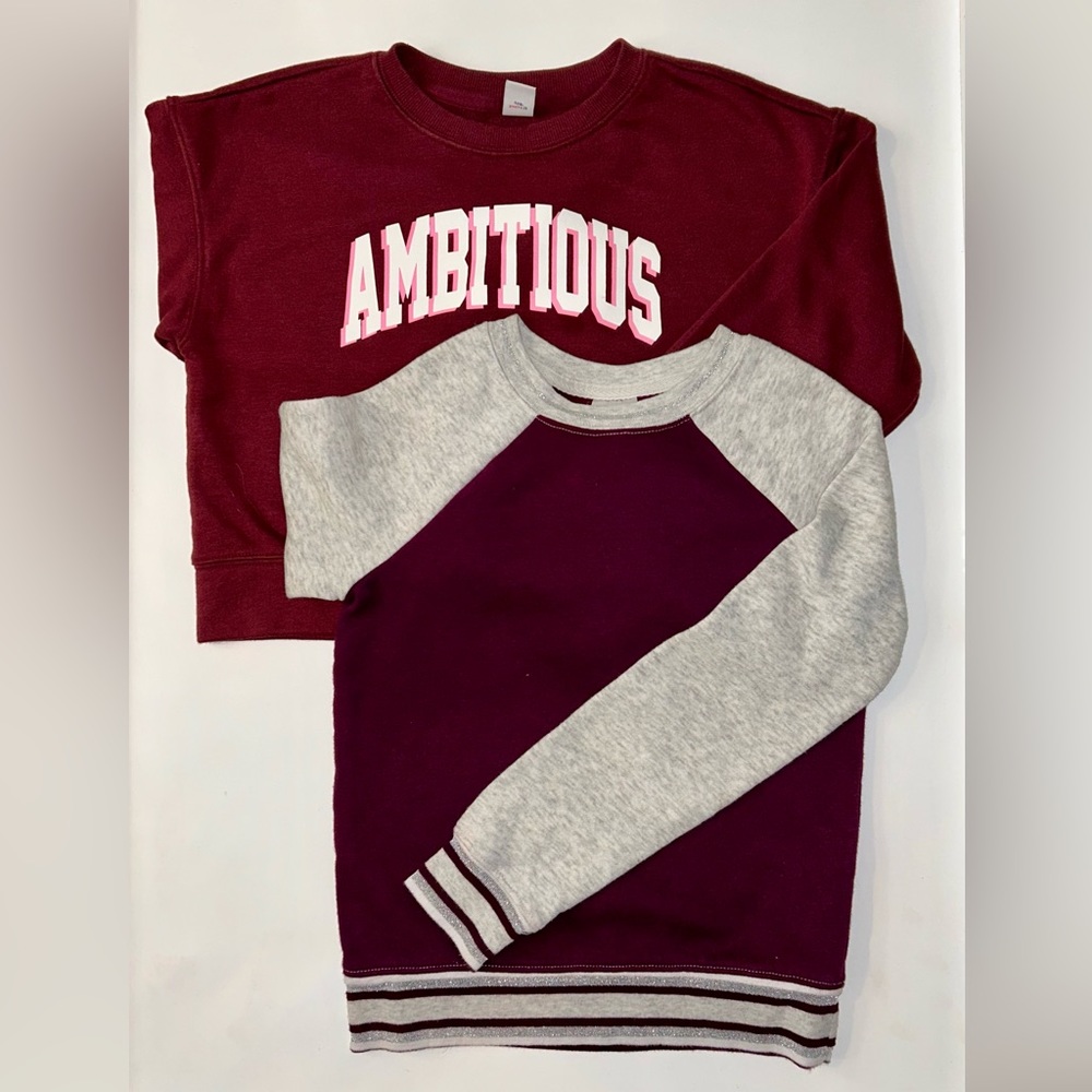 Set of 2 sweatshirts. Athletic brand & Old Navy crop sweatshirt.